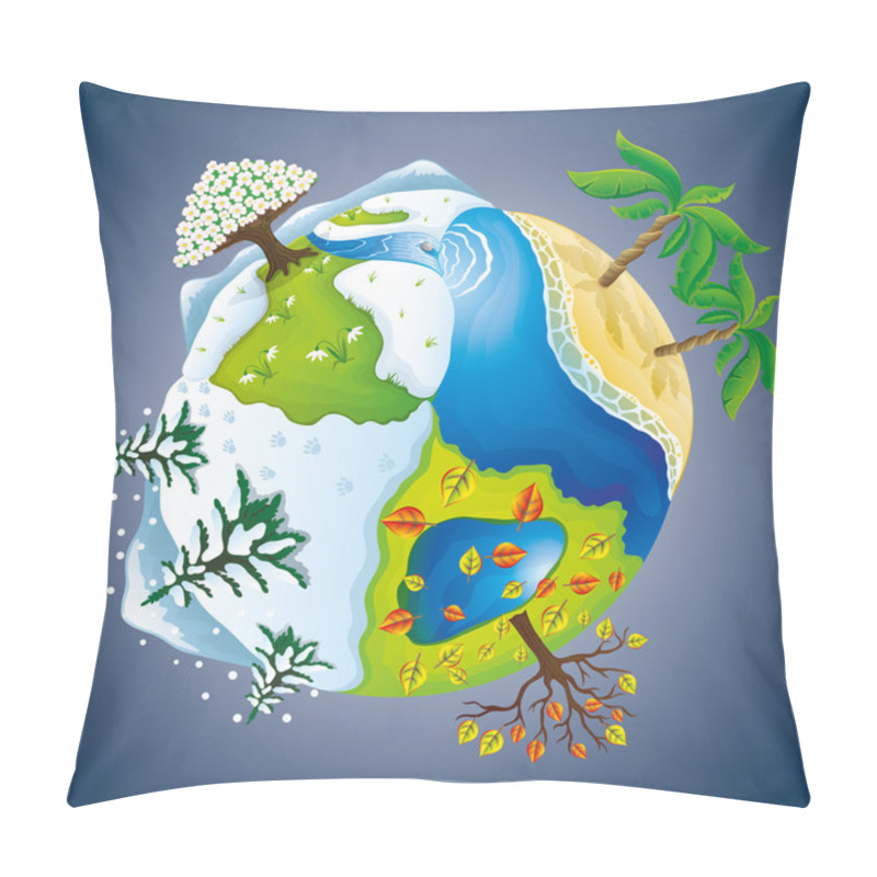 Personality  Nature Illustration. Seasons. Pillow Covers