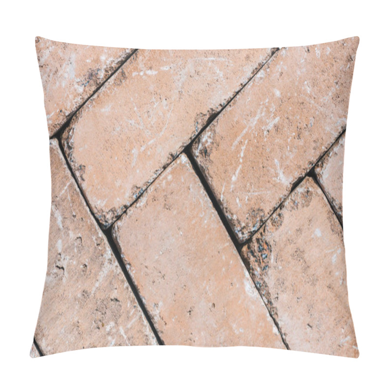 Personality  Top View Of Old Weathered Brown Bricks Background Pillow Covers