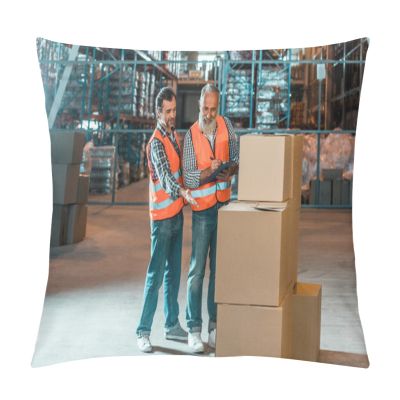 Personality  Warehouse Workers With Clipboard Pillow Covers