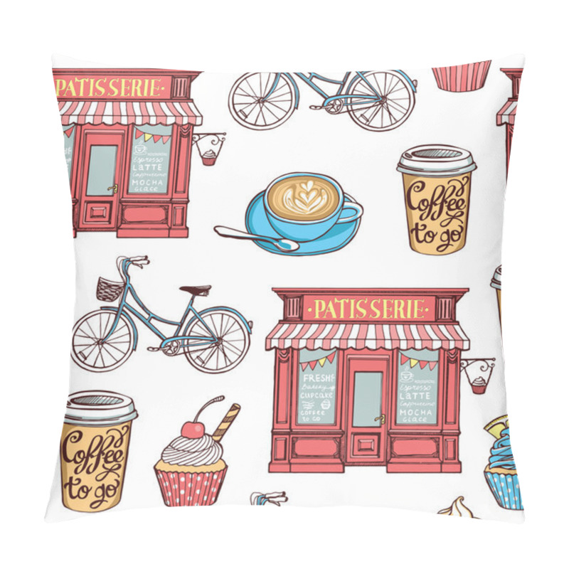 Personality  Hand Drawn Pastry Seamless Pattern Pillow Covers