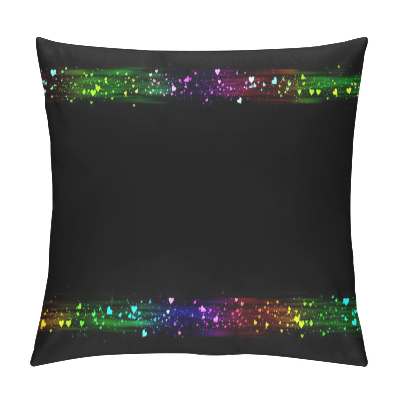 Personality  Rainbow Hearts Border Pillow Covers