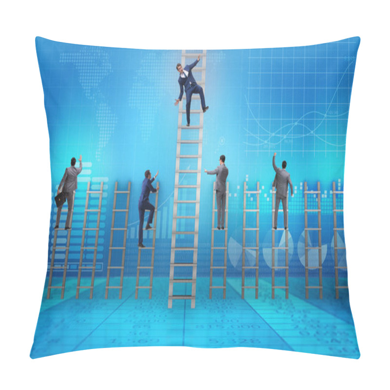 Personality  Employee Being Fired And Falling From Career Ladder Pillow Covers