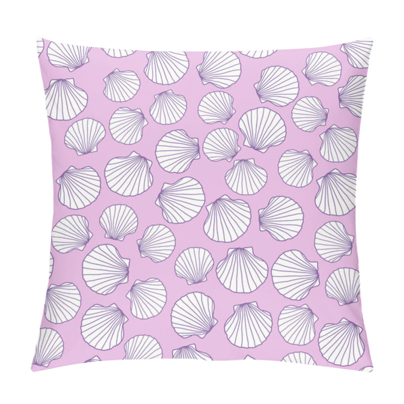 Personality  Abstract Seamless Texture With Pink Seashells. Pillow Covers