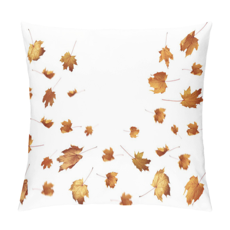 Personality  Autumn Falling Leaves On A White Background As A Graphic Resource. Pillow Covers