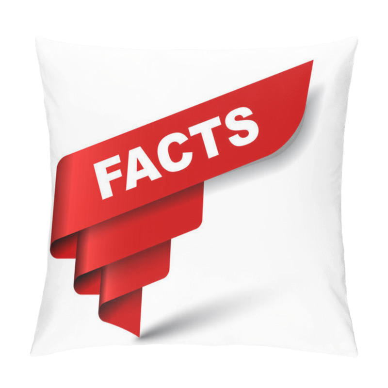 Personality  Red Vector Banner Facts Pillow Covers