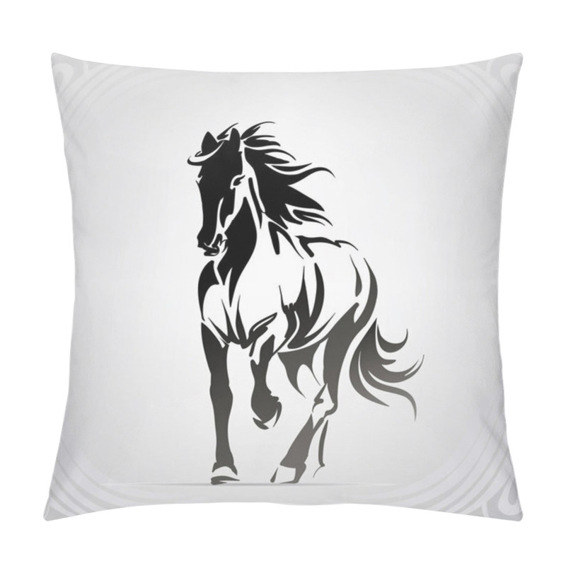 Personality  Silhouette Of The Running Horse Pillow Covers