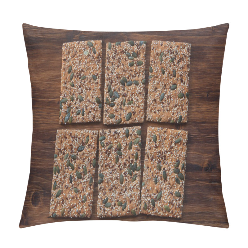 Personality  Crunchy Crispbread  On A Wooden Background Pillow Covers