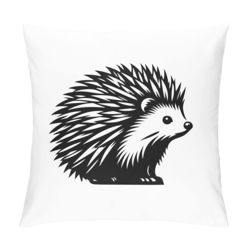 Personality  Charming Hedgehog Silhouette Vector Illustration Pillow Covers