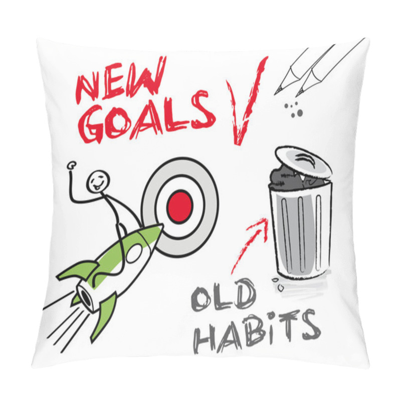 Personality  New Goals, Old Habits Pillow Covers