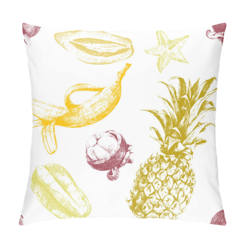 Personality  Hand Drawn Tropical Fruits Seamless Pillow Covers