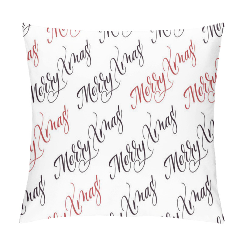 Personality  Seamless Brush Calligraphy Merry Xmas Pillow Covers