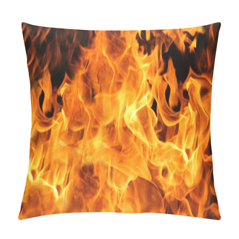 Personality  Fire Flames On Black Background. The Fire In The Natural Forest, Flames And Sparks On A Dark Background Fuel , Lights On A Black Background. Pillow Covers