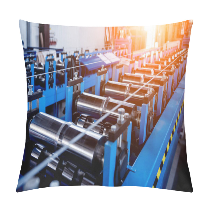 Personality  Metal Sheet Forming Machine At The Modern Metalwork Factory. Pillow Covers