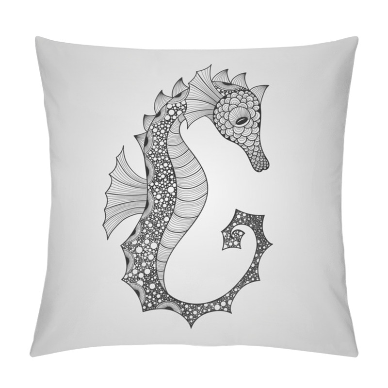 Personality  Seahorse, Tattoo Style Pillow Covers