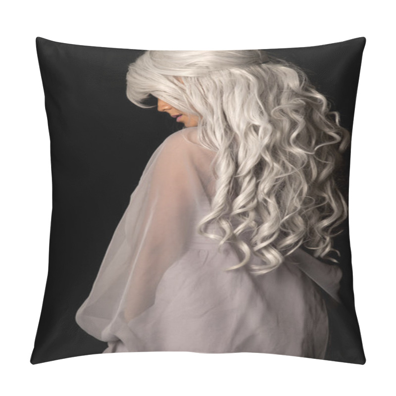 Personality  Woman With Gray Hair Pillow Covers