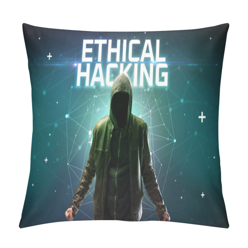 Personality  Mysterious Hacker, Online Attack Concept Pillow Covers