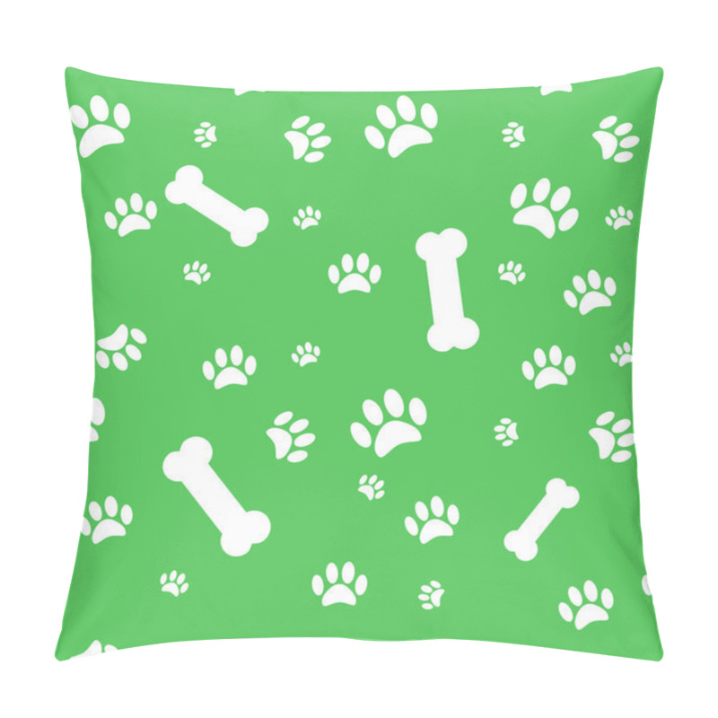 Personality  Background With Dog Paw Print And Bone Pillow Covers