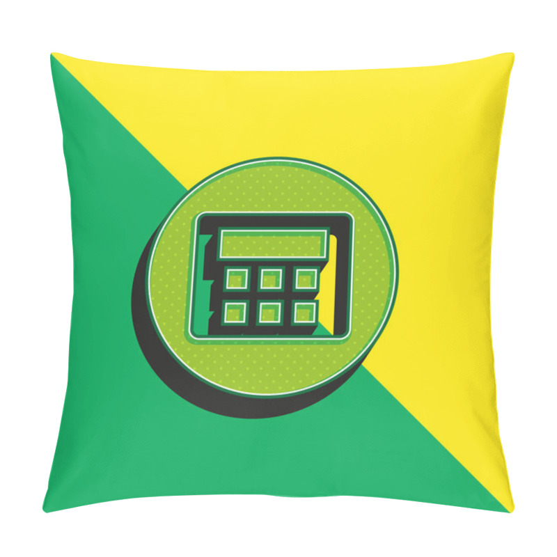 Personality  Alarm System With Password Green And Yellow Modern 3d Vector Icon Logo Pillow Covers