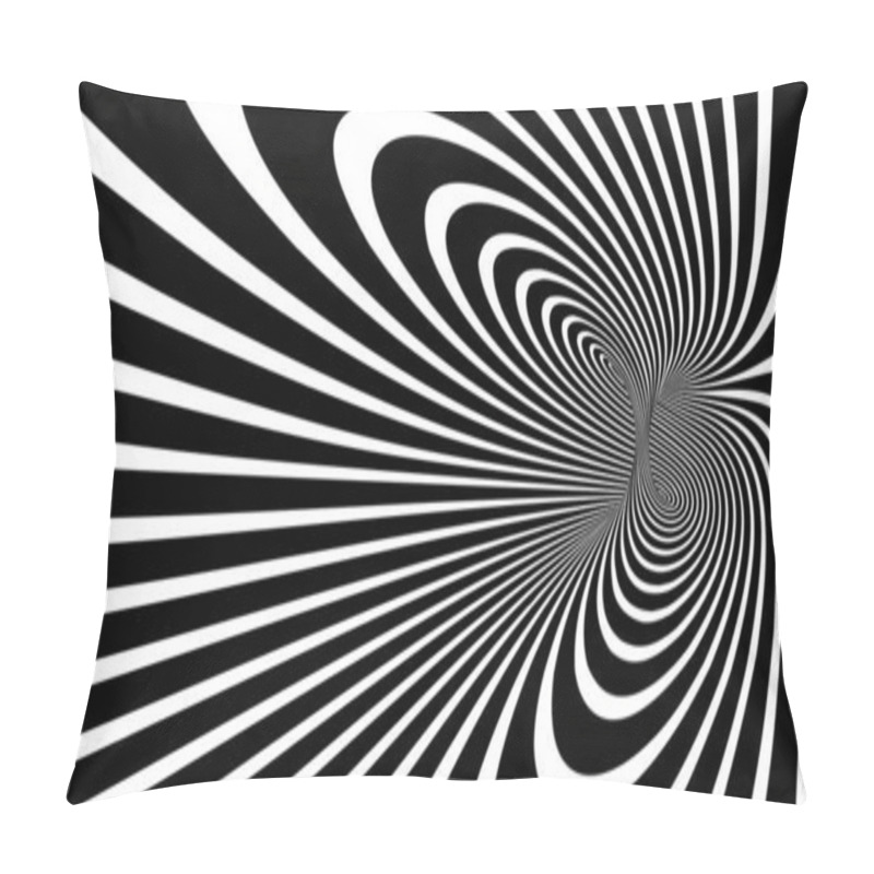 Personality  Abstract Op Art Black And White Lines In Hyper 3D Perspective Vector Abstract Background, Artistic Illustration Psychedelic Linear Pattern, Hypnotic Optical Illusion. Pillow Covers