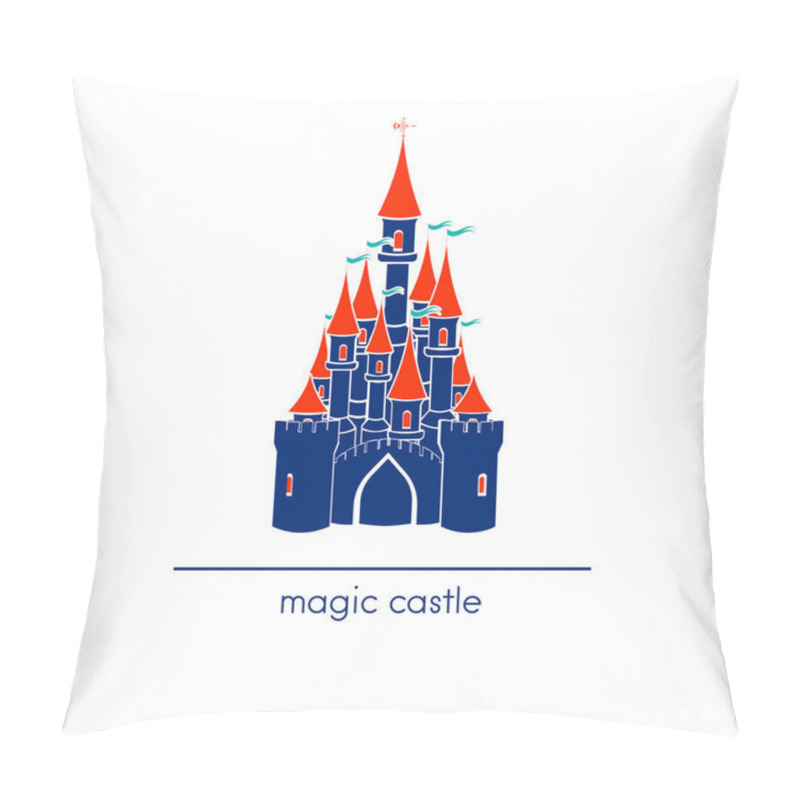 Personality  Castle Icon. Line Art Style. Isolated Vector Illustration Pillow Covers