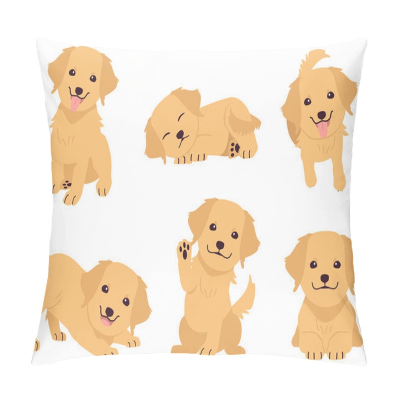 Personality  The Collection Of Golden Retriever In Many Action. Graphic Resource About Golden Retriever For Graphic, Content, Etc.  Pillow Covers