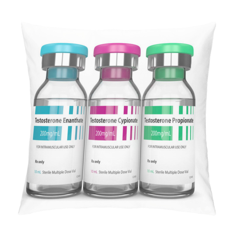 Personality  3d Render Of Testosterone Injection Vials Pillow Covers