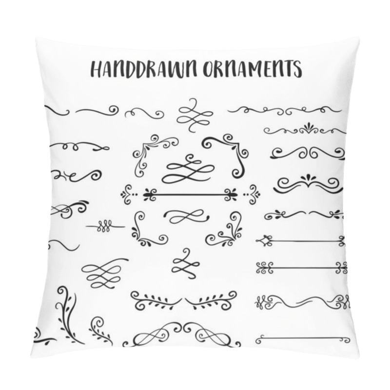 Personality  Handmade Collection Set Of Underline Strokes In Marker Brush Doodle Style Various Shapes Pillow Covers