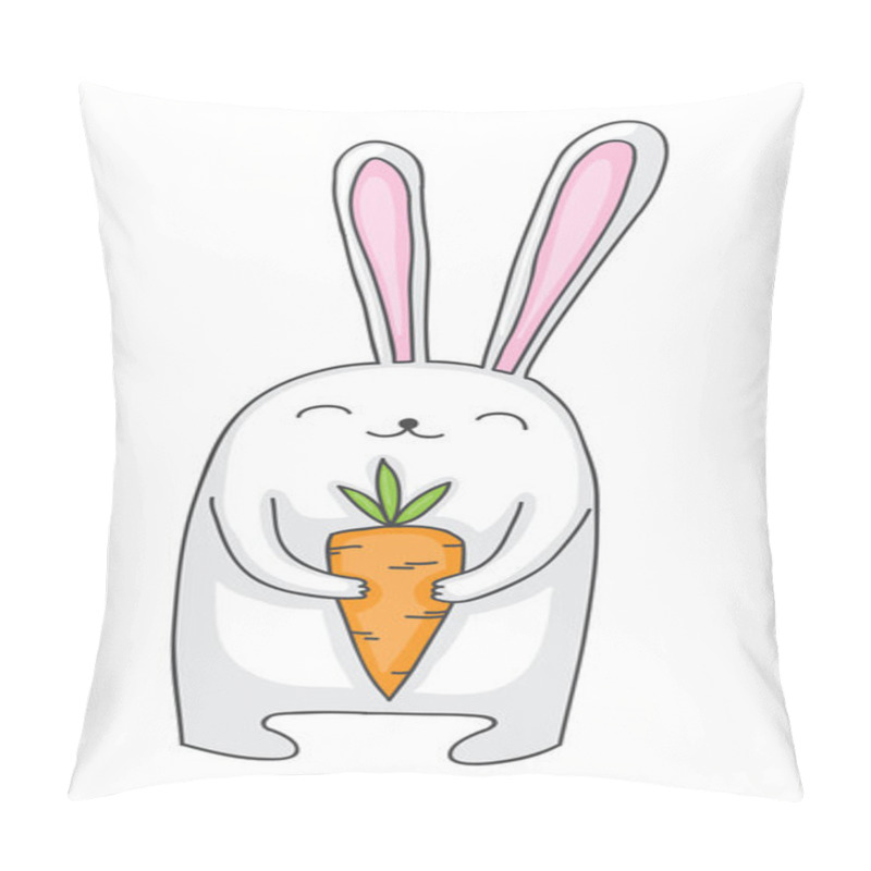 Personality  Cartoon Bunny With Carrot Pillow Covers