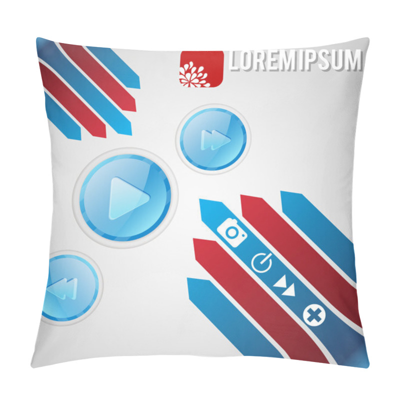 Personality  Media Player Buttons, Vector Illustration  Pillow Covers