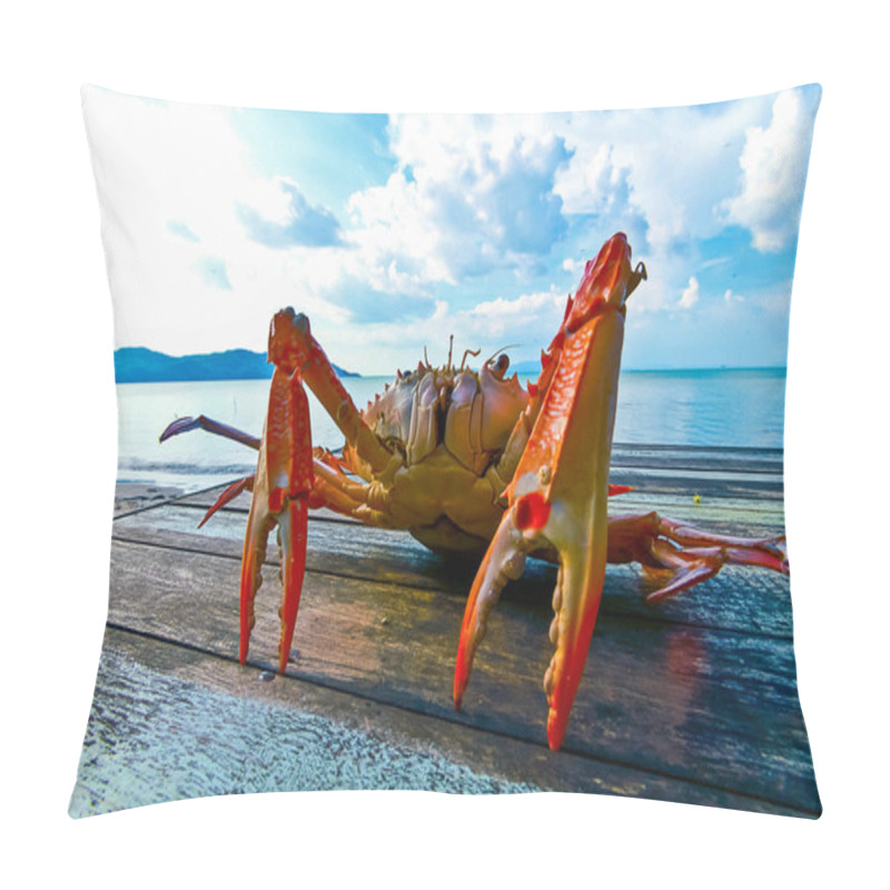 Personality  Close Up Of Sea Crab On The Table Near The Sea Pillow Covers