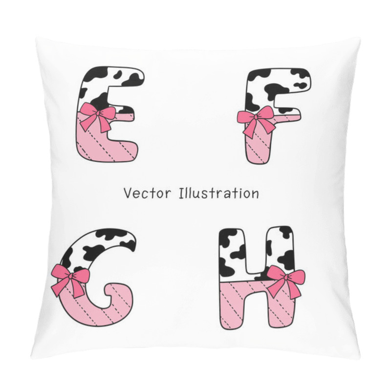 Personality  Cow Alphabet And Cow Letters - Animal Font And Cow Skin Digital Alphabet Designs Pillow Covers