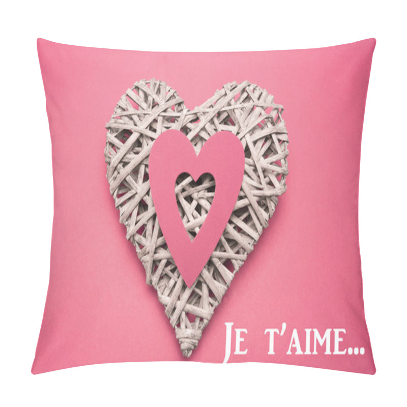 Personality  Composite Image Of Wicker Heart Ornament With Paper Cut Out Pillow Covers