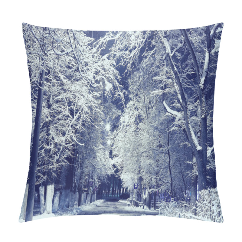 Personality  Night Landscape In Winter City Pillow Covers