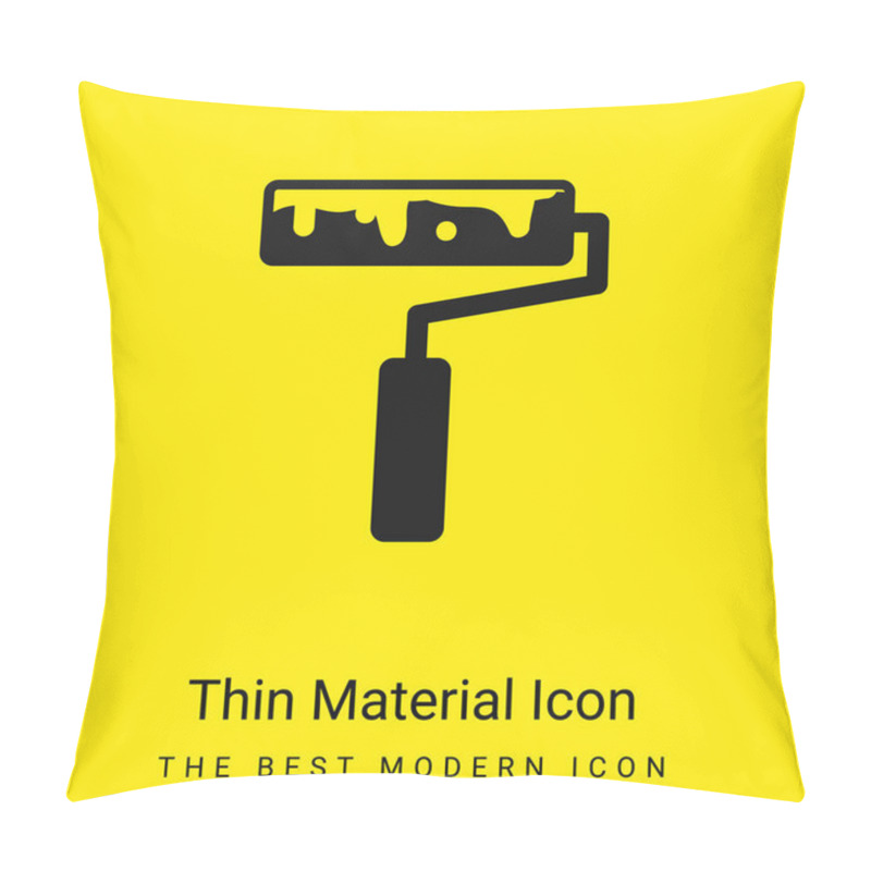 Personality  Art Painting Roller Minimal Bright Yellow Material Icon Pillow Covers