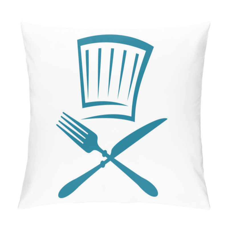 Personality  Doodle Restaurant Sign With Knife, Fork And Glass Pillow Covers