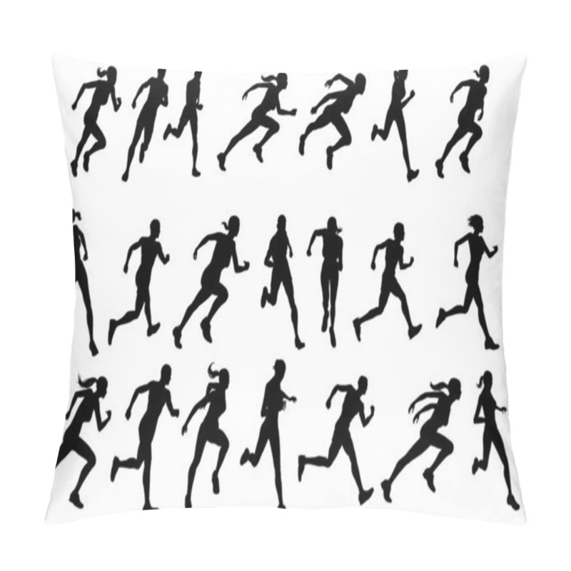 Personality  Runners Running Silhouettes Pillow Covers