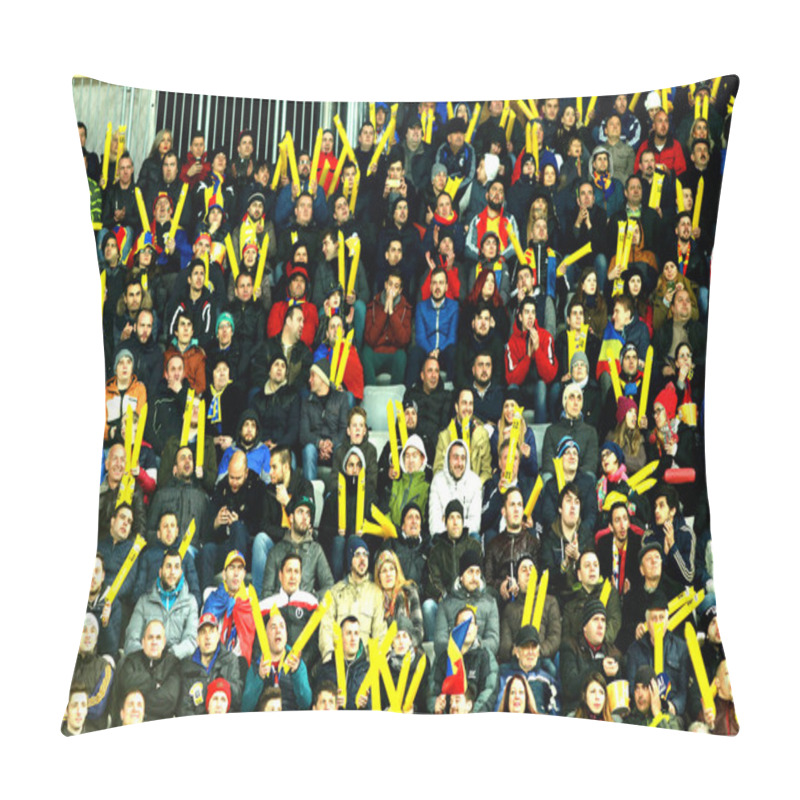 Personality  Crowd Of People, Supporters In A Stadium During A Football Match Pillow Covers