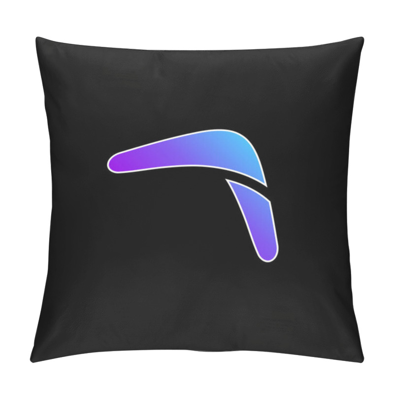 Personality  Boomerang Stick Blue Gradient Vector Icon Pillow Covers