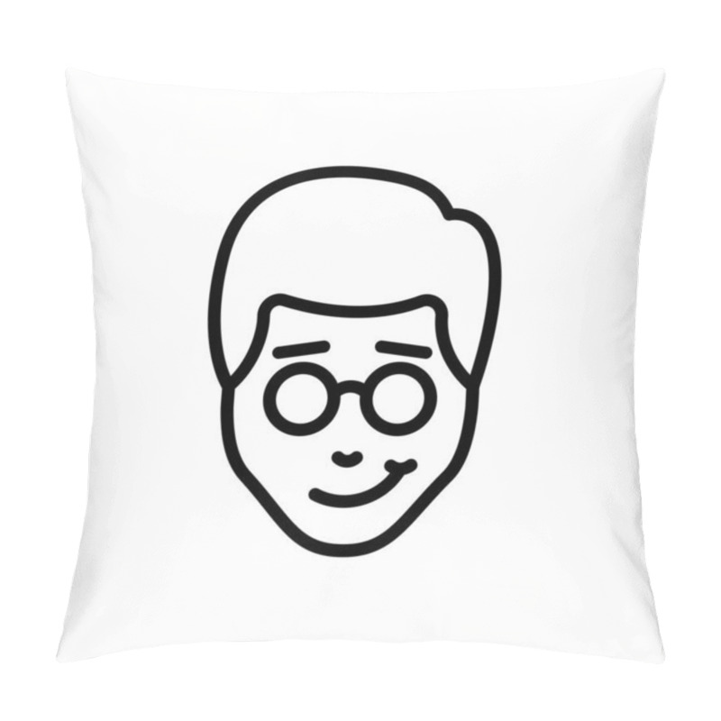 Personality  Black Line Icon For Confident  Pillow Covers