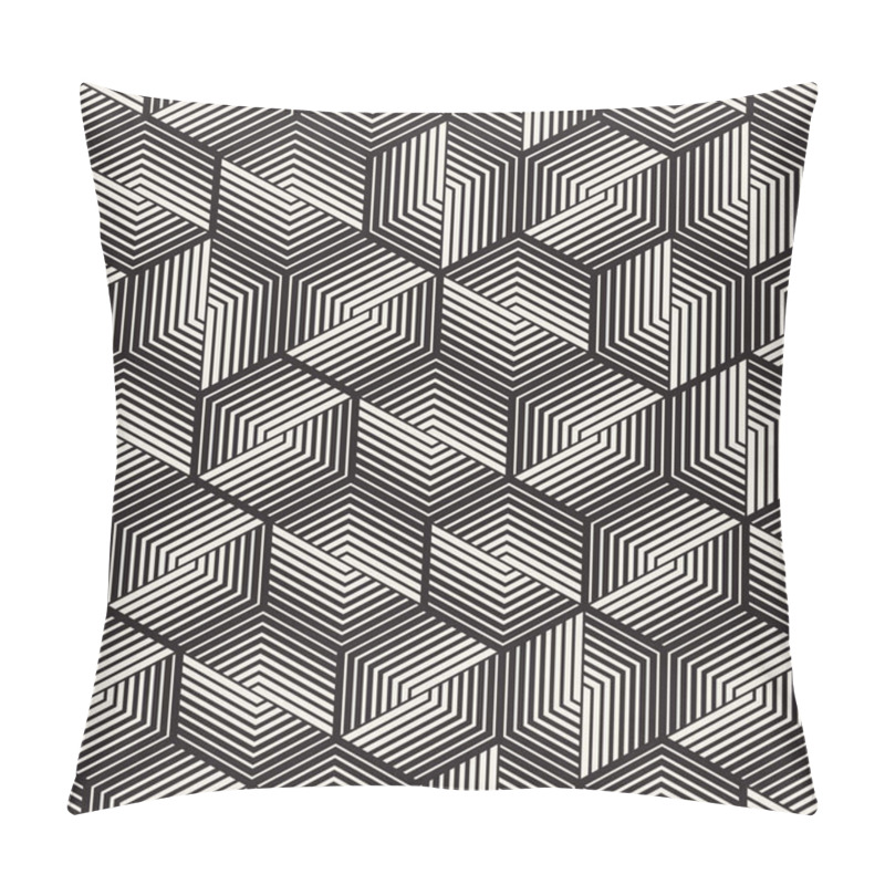 Personality  Vector Seamless Stripes Pattern. Modern Stylish Texture With Monochrome Trellis. Repeating Geometric Grid. Simple Lattice Design. Pillow Covers