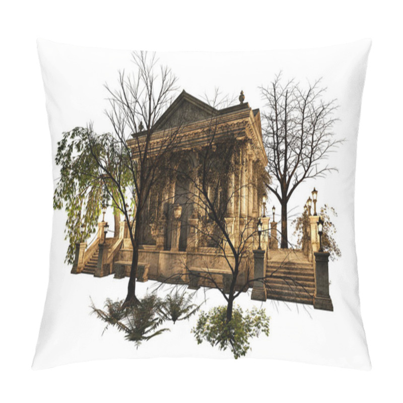 Personality  Academy Mansion Fantasy Architecture, 3D Illustration, 3D Rendering Pillow Covers