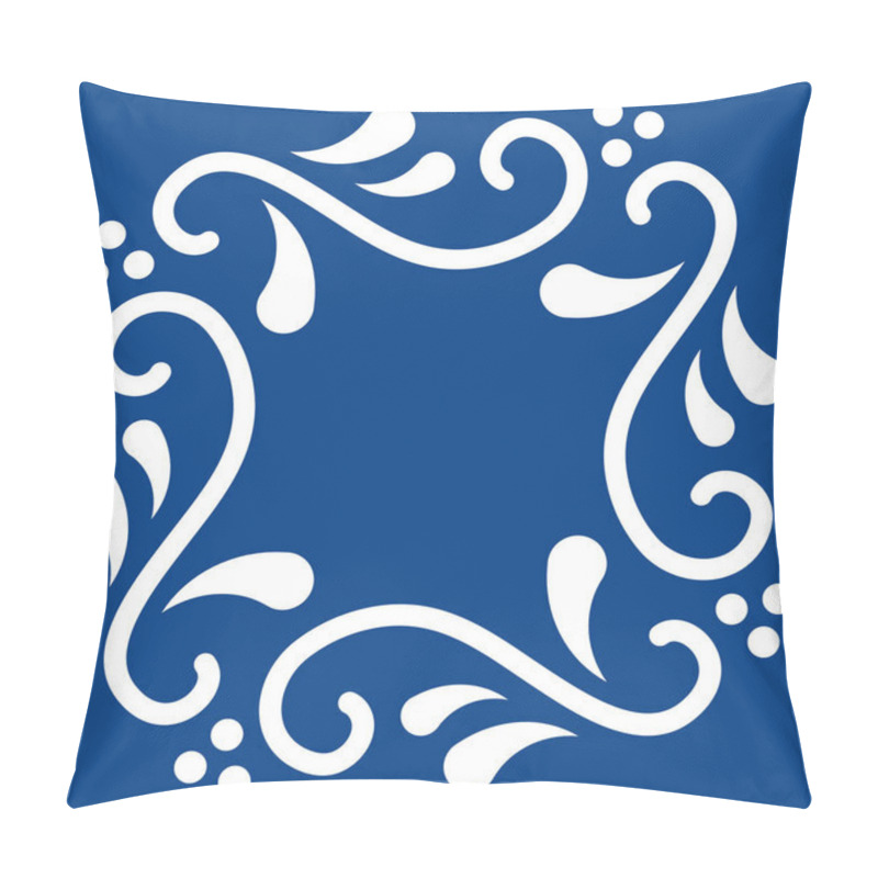 Personality  Mexican Talavera Tile Pattern. Ornament In Traditional Style From Puebla In Classic Blue And White. Floral Ceramic Tile With Dot And Leaves. Folk Art Design From Mexico. Pillow Covers