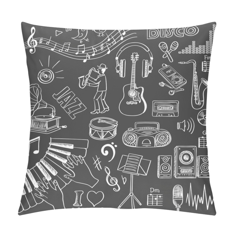 Personality  Hand Drawn Music Set Pillow Covers