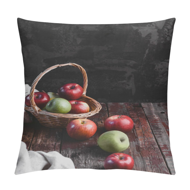 Personality  Basket And Apples Pillow Covers