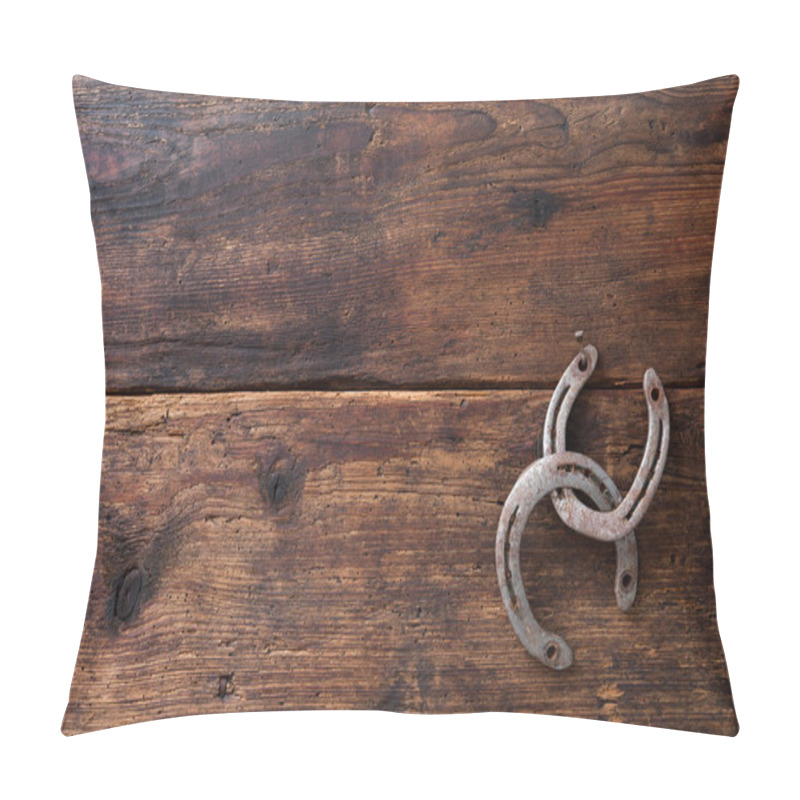 Personality  Two Old Rusty Horseshoe Pillow Covers