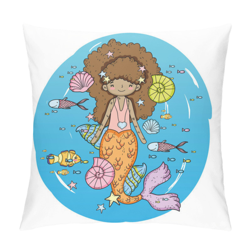 Personality  Cute Mermaid Under Sea With Seaweed Pillow Covers