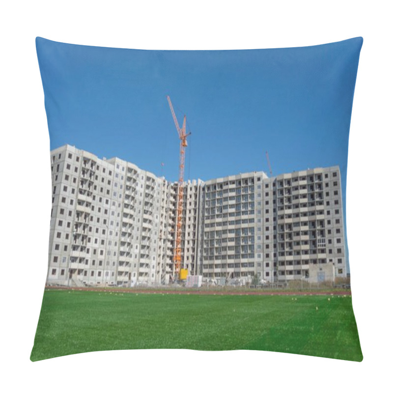 Personality  Tower Cranes And New Residential Building Pillow Covers