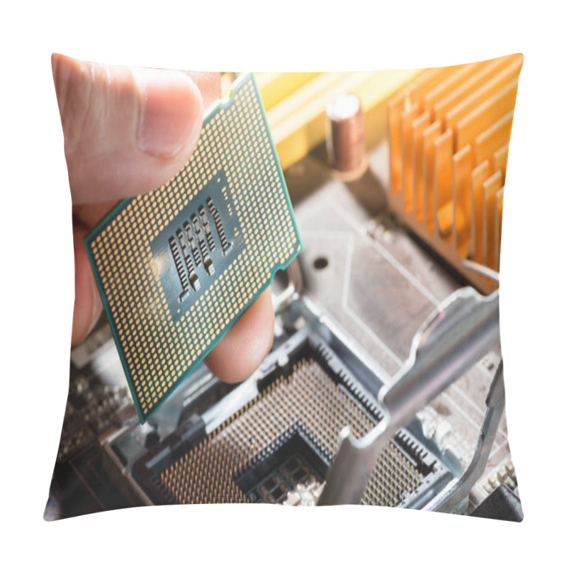 Personality  Abstract,Close Up Of Mainboard Electronic Computer ,Technology Background. Pillow Covers