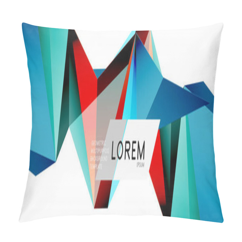 Personality  Triangle 3d Polygonal Art Style. Future Geometric Design. Vector Geometry Futuristic Illustration Pillow Covers