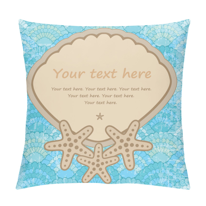 Personality  Marine Background With Starfish And Seashells Pillow Covers